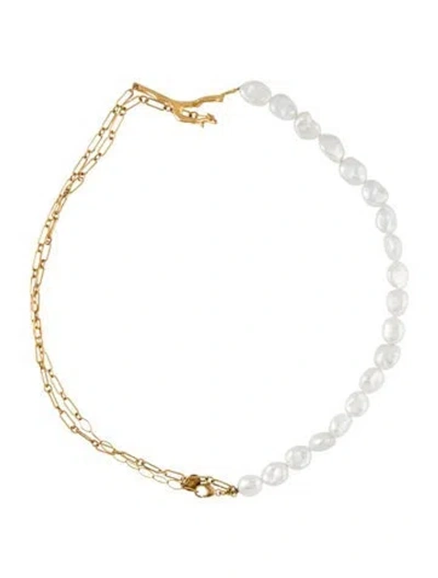 Pre-owned Chan Luu Pearl Multistrand Chain Necklace, 18.75"