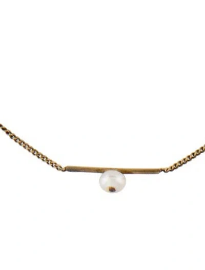 Pre-owned Chan Luu Pearl Pendant Necklace, 17.25" In White