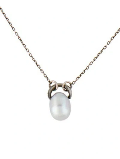 Pre-owned Chan Luu Pearl Pendant Necklace, 19" In White