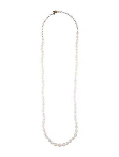 Pre-owned Chan Luu Pearl Strand Collar Necklace, 44" In Multi