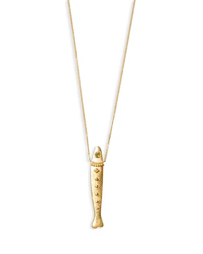 Chan Luu Peridot Fish Pendant Necklace, 19-21 In Orange