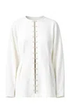 Chan Luu Pinch Waist Cardigan In White