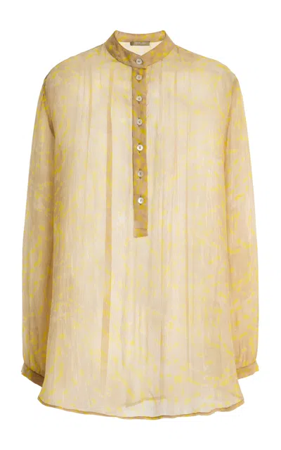 Chan Luu Printed Chiffon Blouse In Animal Print