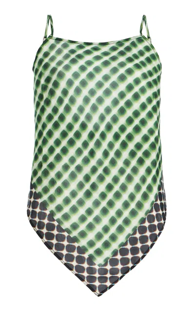 Chan Luu Printed Napkin Halter Silk Top In Animal Print