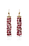 Chan Luu Regina 18k Gold-plated Garnet Earrings In Red