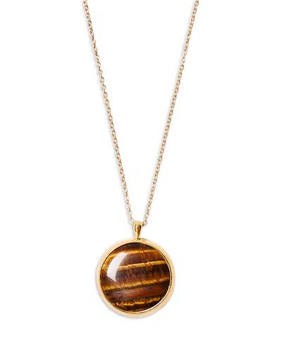 Chan Luu Sardinia Tiger's Eye Pendant Necklace, 16-18 In Gold