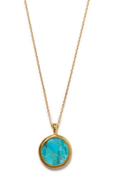 Chan Luu Sardinia Turquoise Pendant Necklace In Blue