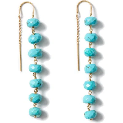 Chan Luu Semiprecious Stone Linear Drop Earrings In Blue