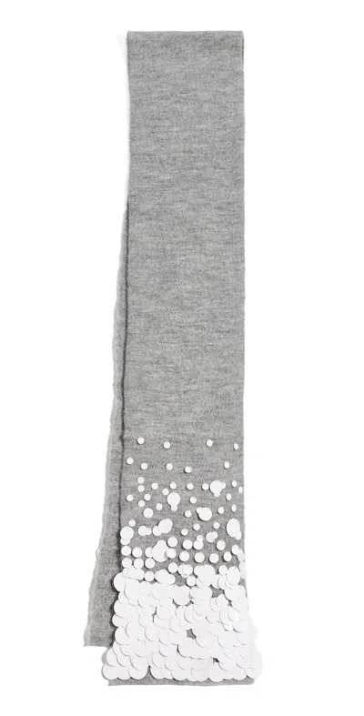Chan Luu Sequined Wool Scarf Heather Grey