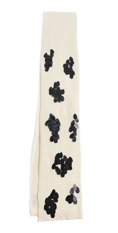 Chan Luu Sequined Wool Scarf Ivory