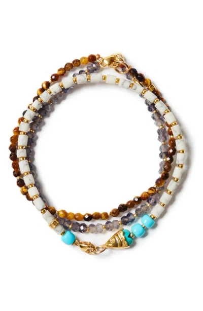 Chan Luu Set Of 3 Semiprecous Stone Bracelets In Multi