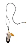 Chan Luu Shoal Gold-plated Horn Necklace In Orange