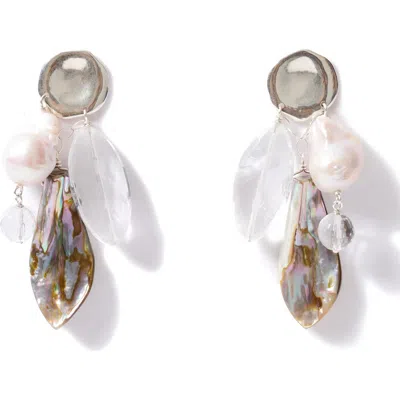 Chan Luu Shore Abalone Charm Drop Earrings In Yellow