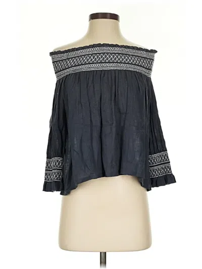 Pre-owned Chan Luu Short Sleeve Blouse In Blue