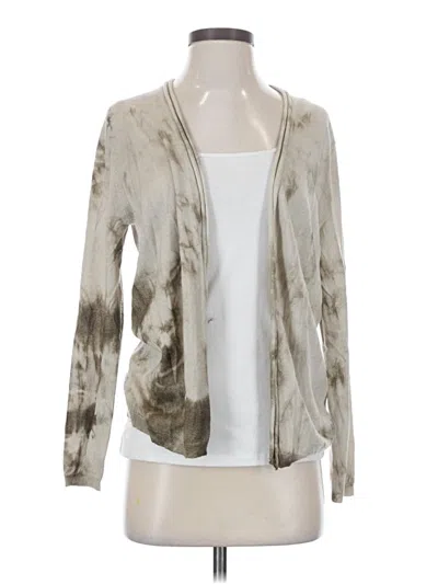 Pre-owned Chan Luu Silk Cardigan Sweater In Gray
