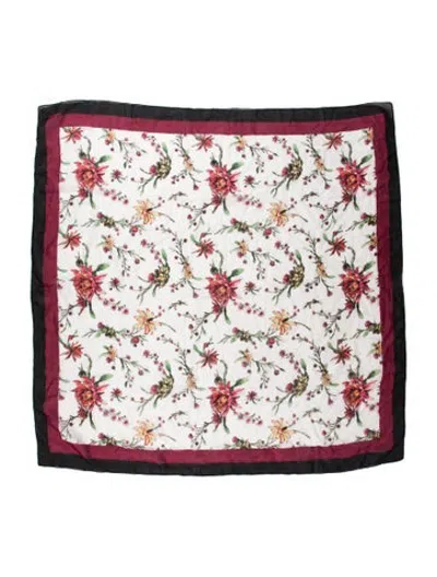Pre-owned Chan Luu Silk Floral Print Scarf In Black