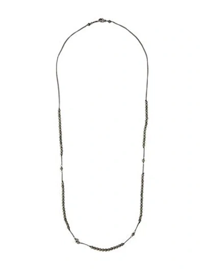 Pre-owned Chan Luu Skull & Beaded Chain Necklace, 15" In Multicolor