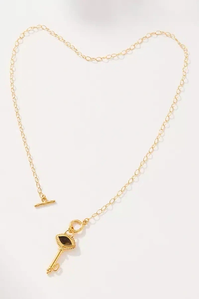 Chan Luu Smoky Quartz Key Necklace In Gold