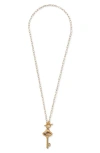 Chan Luu Smoky Quartz Key Pendant Necklace In Gold