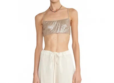 Chan Luu Stella Sequin Bralette In Nude In Brown