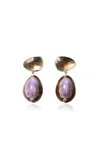 Chan Luu Sterling Silver Smokey Quartz Earrings In Purple