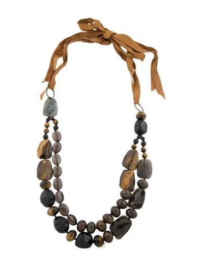 Pre-owned Chan Luu Stone Multistrand Necklace, 62"