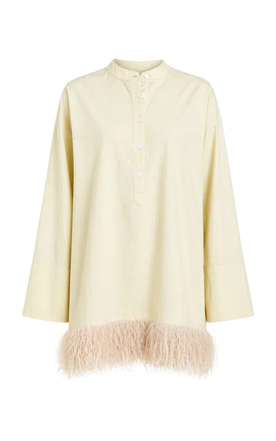 Chan Luu Tangled Yarn Fringe Top In Yellow