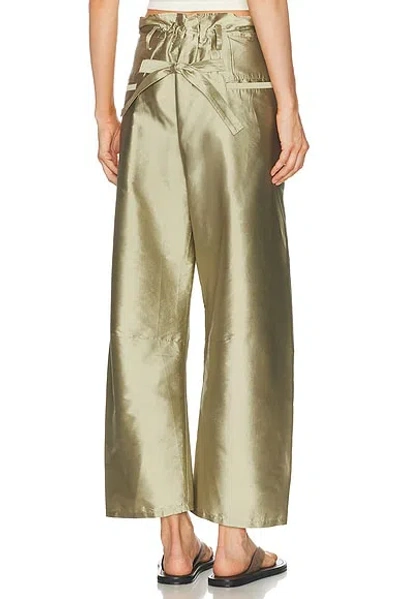 Chan Luu Techno Taffeta Barrel Pant In Green