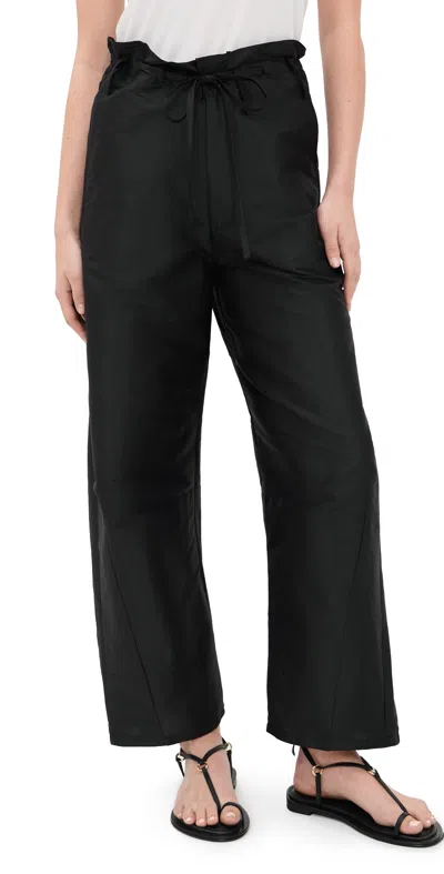 Chan Luu Techno Taffeta Barrel Pants Black