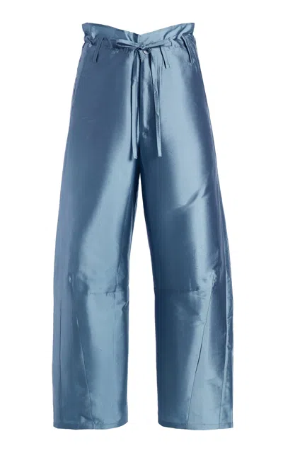 Chan Luu Techno Taffeta Barrel Pants In Blue
