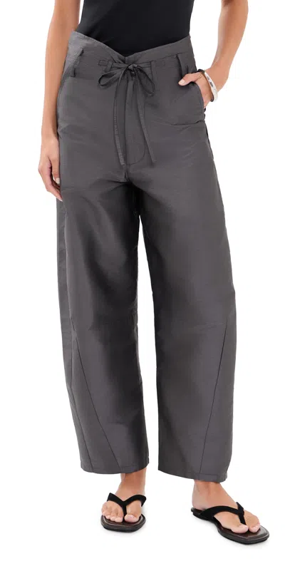 Chan Luu Techno Taffeta Barrel Pants Charcoal In Gray