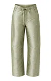 Chan Luu Techno Taffeta Barrel Pants In Green