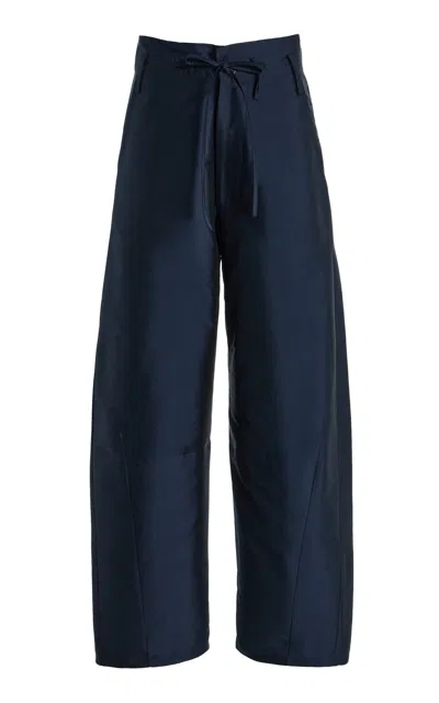Chan Luu Techno Taffeta Barrel Pants In Blue