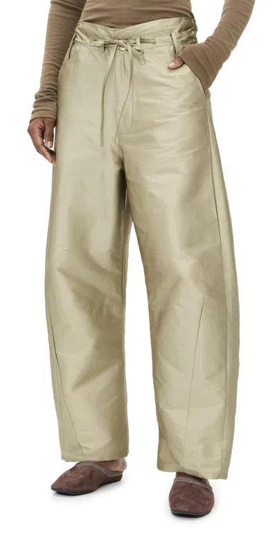 Chan Luu Techno Taffeta Barrel Pants Sage In Green