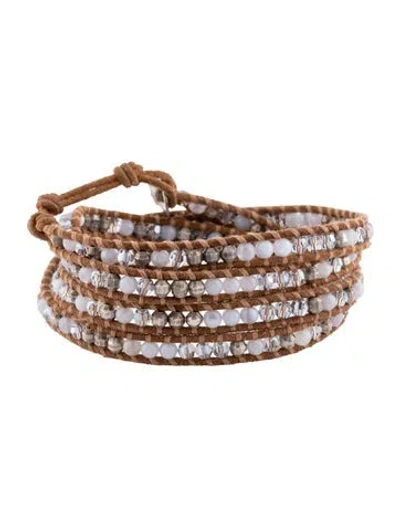 Pre-owned Chan Luu Thread, Leather & Bead Wrap Bracelet In Multicolor