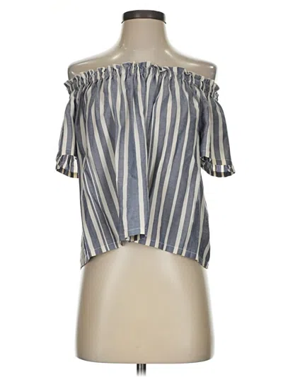 Pre-owned Chan Luu Tube Top Blue Off The Shoulder Neckline Tops
