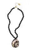 Chan Luu Turbo Caroline 18k Gold-plated Onyx Shell Necklace In Black
