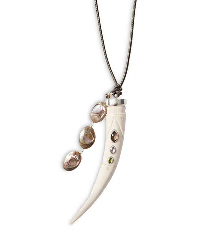 Chan Luu Tusk Gemstone Multi Charm Pendant Necklace, 46 In Metallic