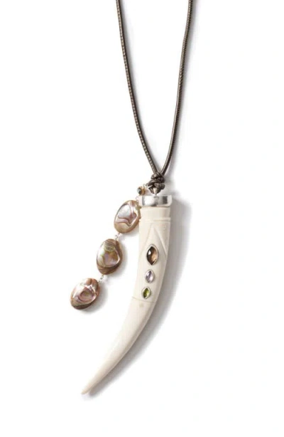 Chan Luu Tusk Pendant Necklace In Brown