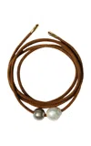 Chan Luu Vanya Leather Wrap Bracelet Brown In Brown