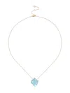 CHAN LUU WOMEN'S 14K GOLD NECKLACE FEATURING A CARVED BLUE TOPAZ FLOWER.
