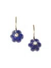 Chan Luu Women's 14k Yellow Gold, Gemstone & 0.02 Tcw Diamond Flower Drop Earrings In Lapis