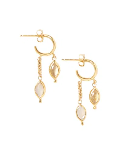 Chan Luu Women's 18k Gold-plated, Citrine & Moonstone Hoop Earrings