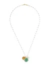 CHAN LUU WOMEN'S 18K-GOLD-PLATED, JADE & FRESHWATER PEARL CHARM NECKLACE
