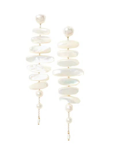 Chan Luu Women's 18k-gold-plated, Mother-of-pearl & Freshwater Pearl Chandelier Earrings In White