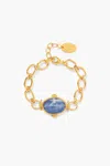 Chan Luu Women's Bezel Wrapped Kyanite Bracelet In Gold In Gold