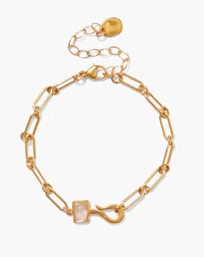 Chan Luu Women's Bezel-wrapped Moonstone Hook Bracelet In Gold