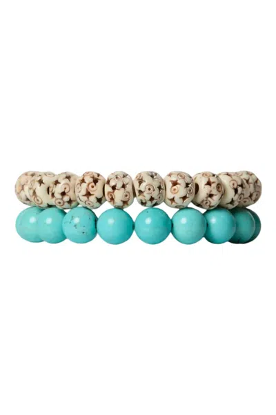 Chan Luu Women's Lana Bracelet Set In Turqoise In Multi