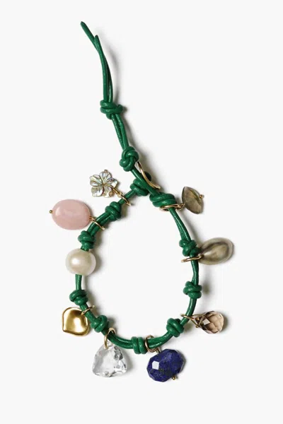 Chan Luu Women's Leather Charm Bracelet In Green Mix In Multi