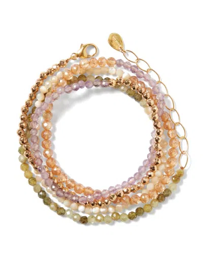 Chan Luu Women's Naked 18k-gold-plated & Multi-gemstone Beaded Wrap Bracelet
